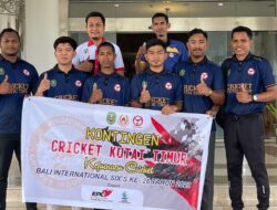 Lepas Tim Cricket Kutim Berlaga di BISP, Kasmidi Bangga Atlet Kutim Ikut Ajang Internasional