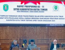 Sidang Paripurna DPRD Kutim, Minta Pandangan Fraksi Soal RAPBD 2024