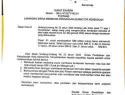 Keren, Disdik Kota Samarinda Keluarkan Surat Edaran Larangan Bawa Motor, Asli Nuryadin : Orang Tua Miliki Peran Kunci
