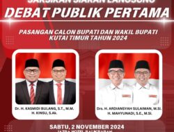 Bakal Dihadiri AHK, 2 Paslon Bupati dan Wabup Kutim Berdebat di Balikpapan Malam Ini