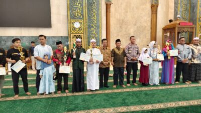 Suasana Penutupan Pameran Sejarah Islam di Kutai Timur di area Masjid Agung Al-Faruq, Sangatta, Sabtu (22/11/2025)